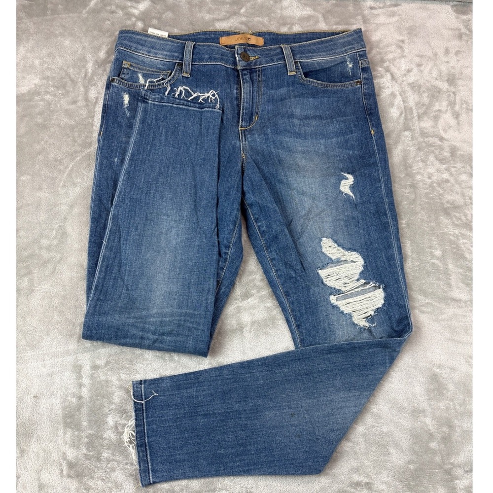 Joes Jeans Skinny Ankle Distressed Raw Hem Blue Denim Jeans W30 CL#138M